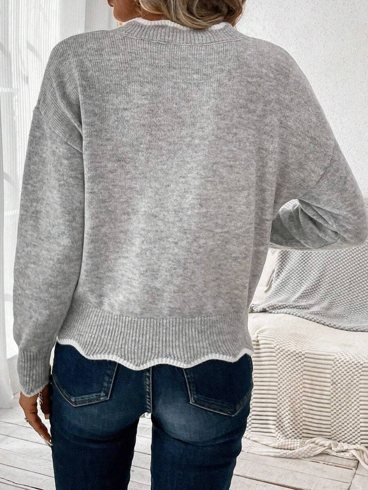 V-Neck Knit Sweater