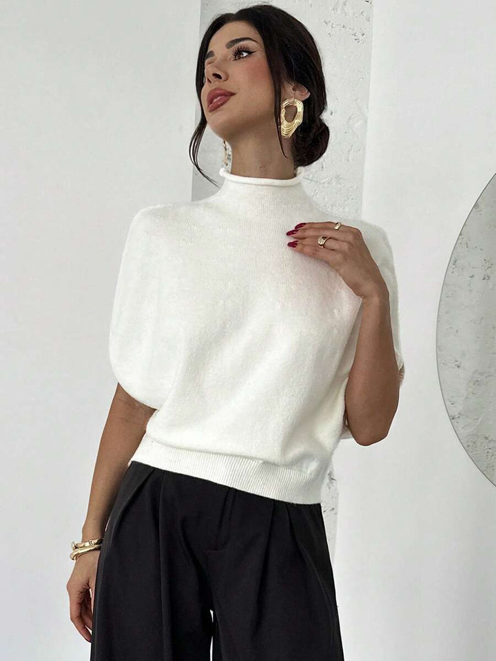 High-Neck Knit Top