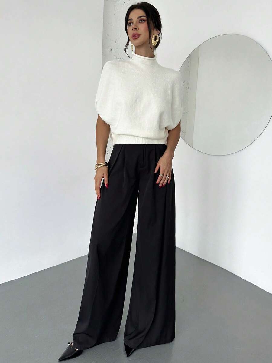 High-Neck Knit Top