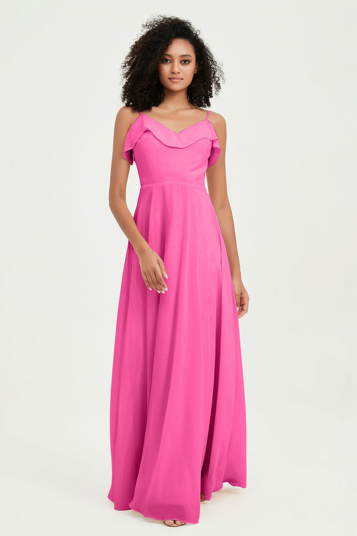 Hailey | Abito maxi damigella aperto sul retro
