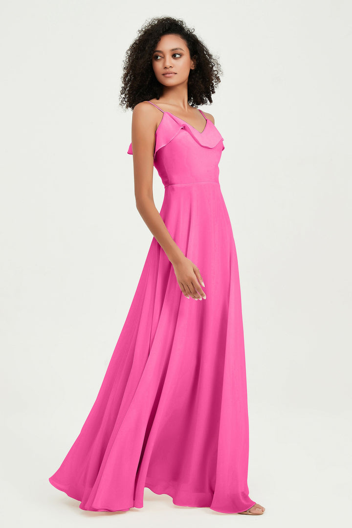 Hailey | Abito maxi damigella aperto sul retro