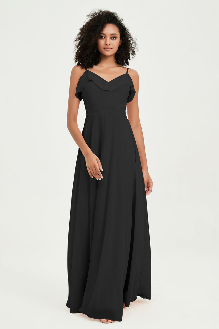 Hailey | Abito maxi damigella aperto sul retro