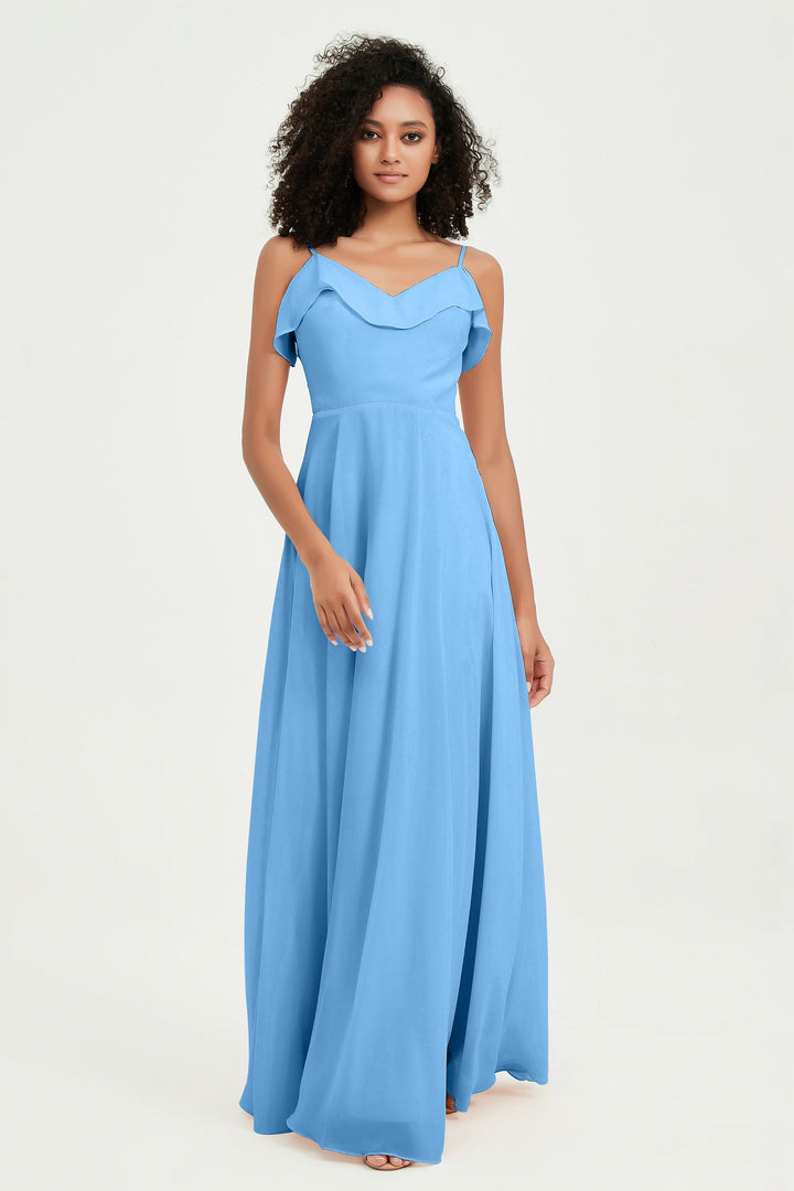 Hailey | Abito maxi damigella aperto sul retro