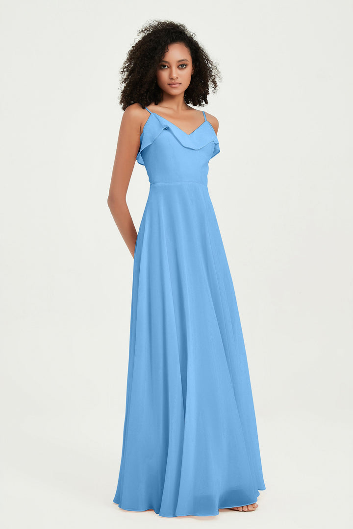 Hailey | Abito maxi damigella aperto sul retro