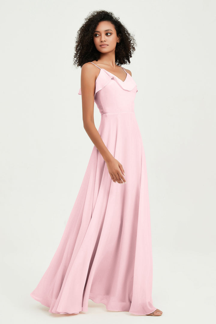 Hailey | Abito maxi damigella aperto sul retro