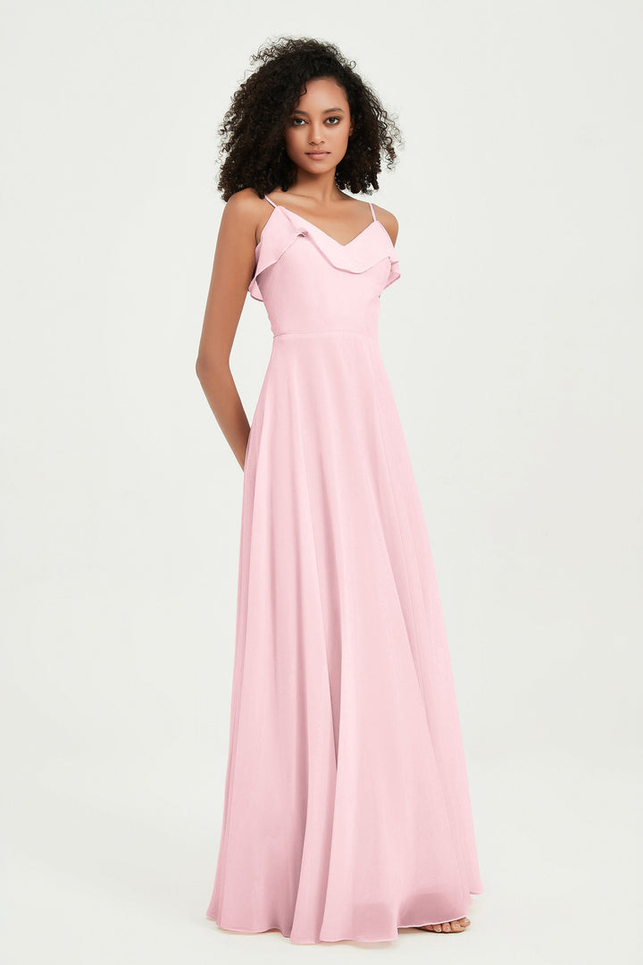 Hailey | Abito maxi damigella aperto sul retro