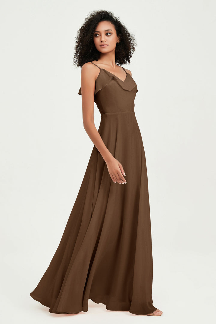 Hailey | Abito maxi damigella aperto sul retro