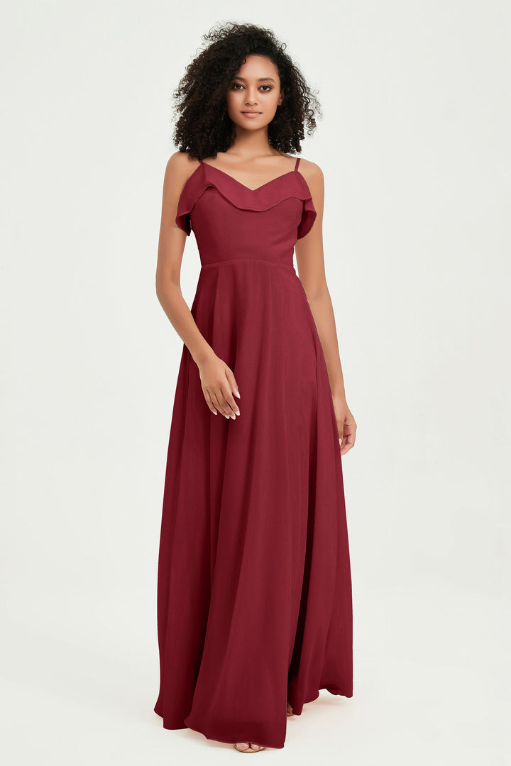Hailey | Abito maxi damigella aperto sul retro