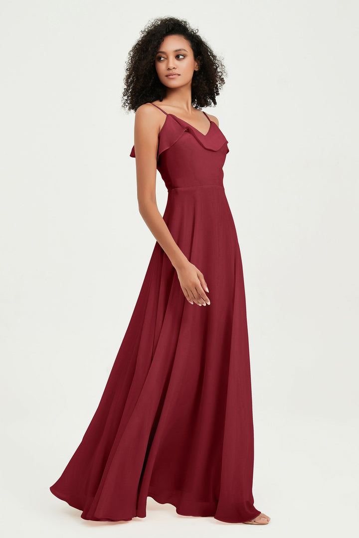 Hailey | Abito maxi damigella aperto sul retro