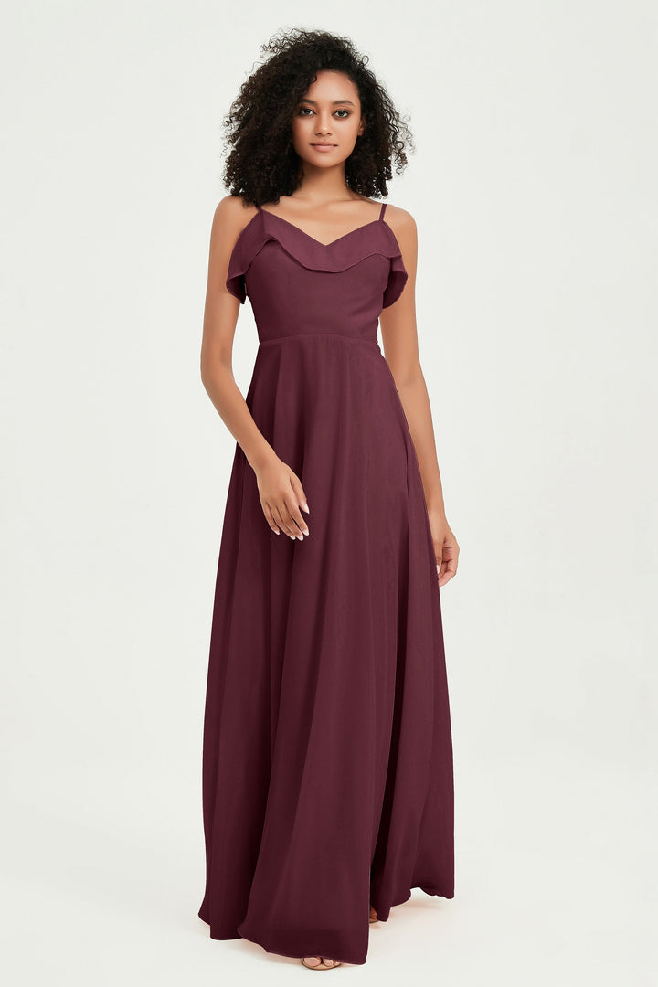 Hailey | Abito maxi damigella aperto sul retro