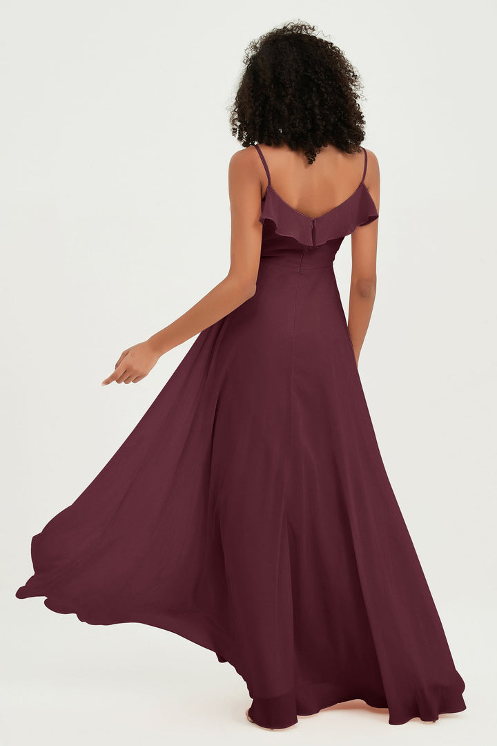 Hailey | Abito maxi damigella aperto sul retro