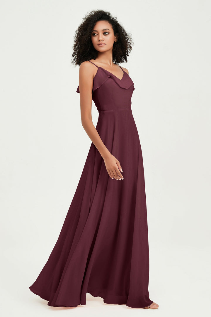 Hailey | Abito maxi damigella aperto sul retro