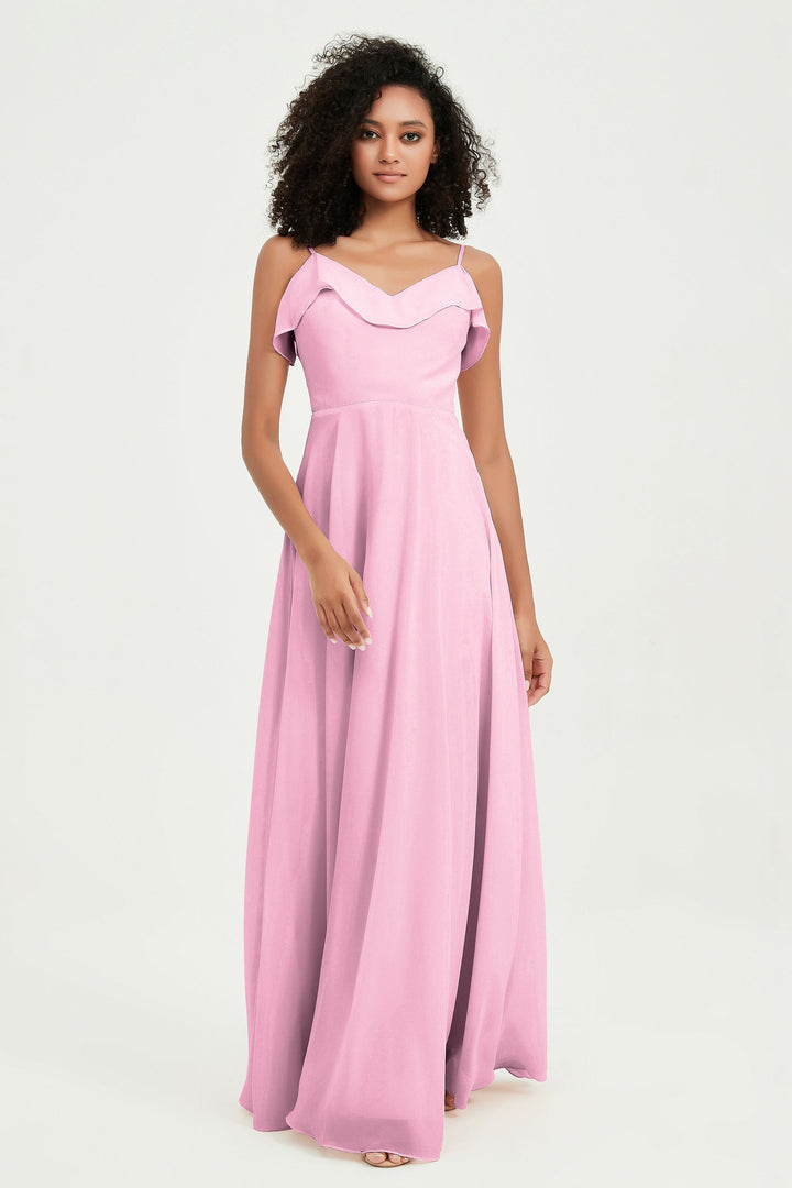 Hailey | Abito maxi damigella aperto sul retro