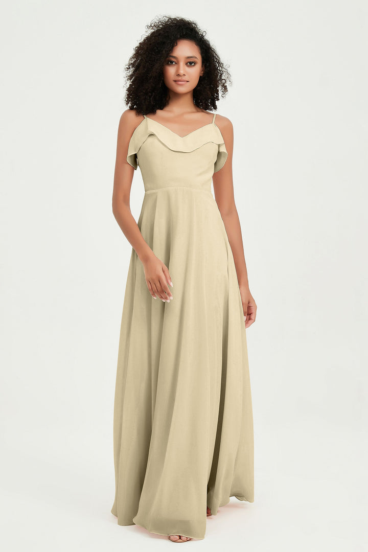 Hailey | Abito maxi damigella aperto sul retro
