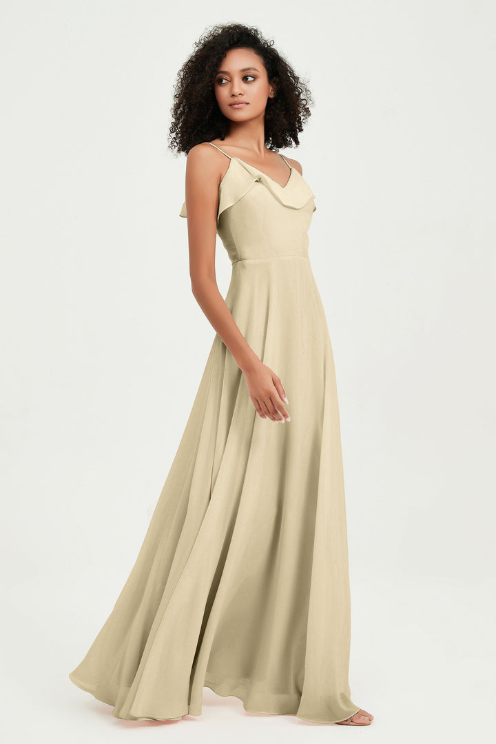 Hailey | Abito maxi damigella aperto sul retro