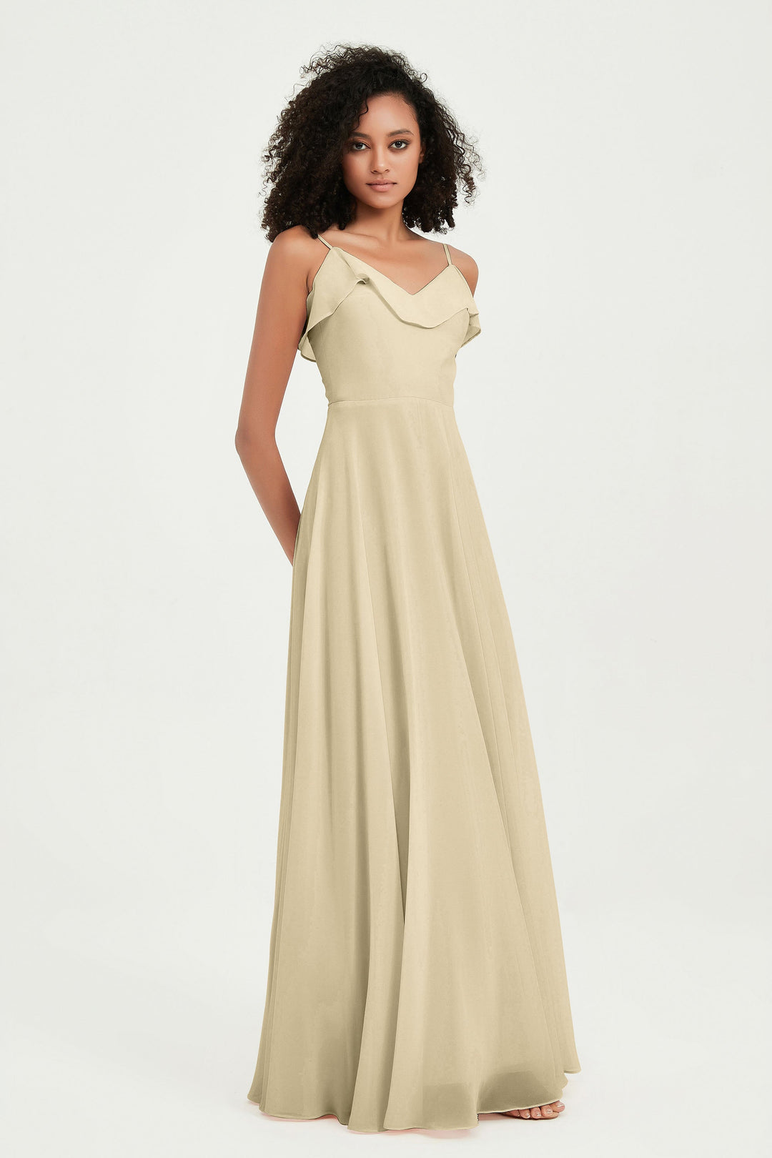 Hailey | Abito maxi damigella aperto sul retro