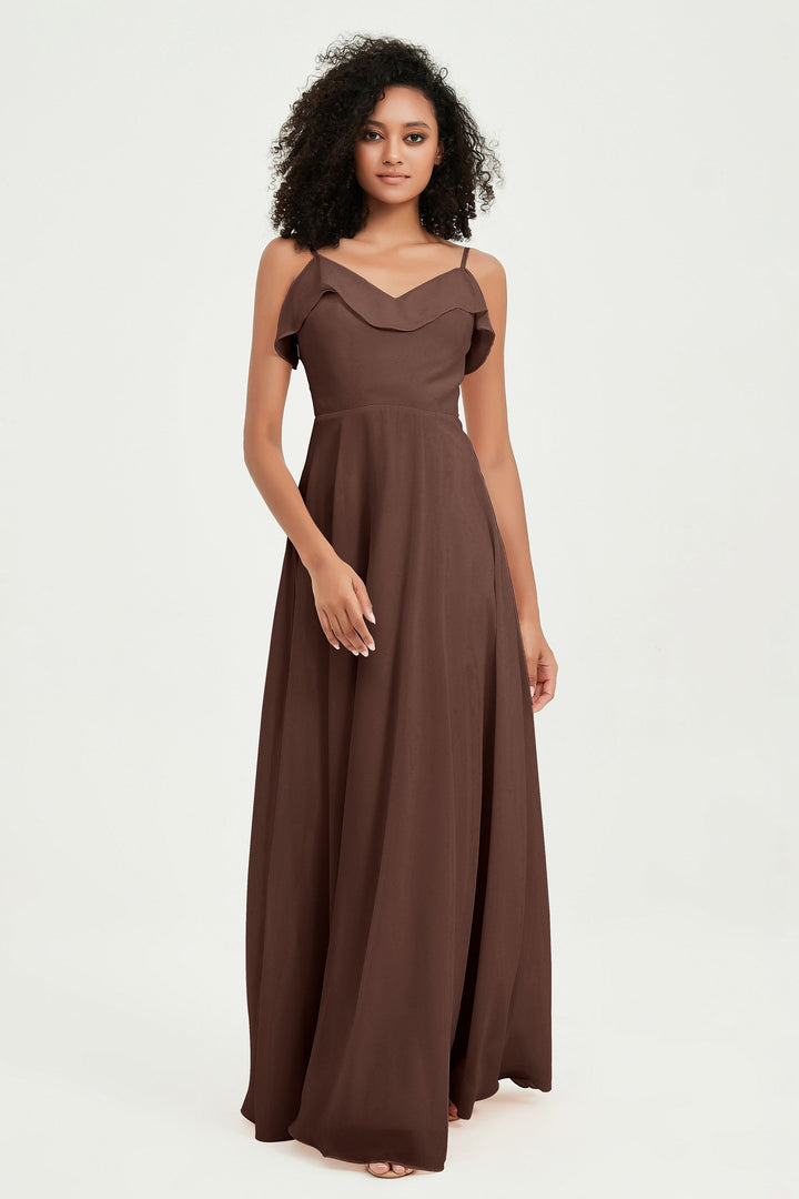 Hailey | Abito maxi damigella aperto sul retro