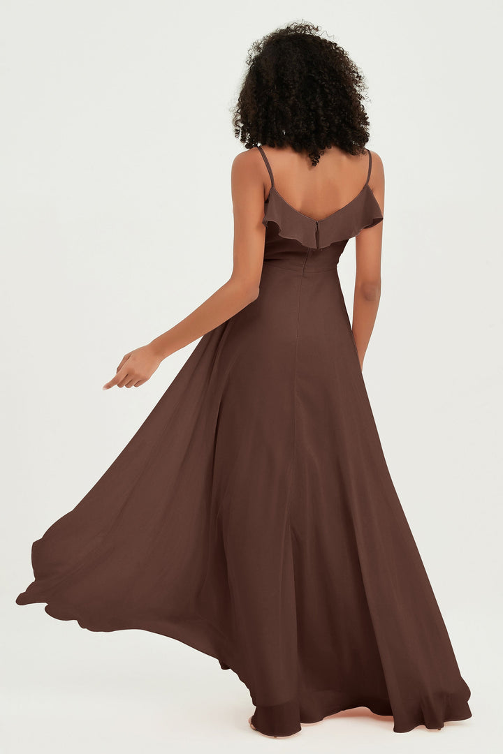 Hailey | Abito maxi damigella aperto sul retro