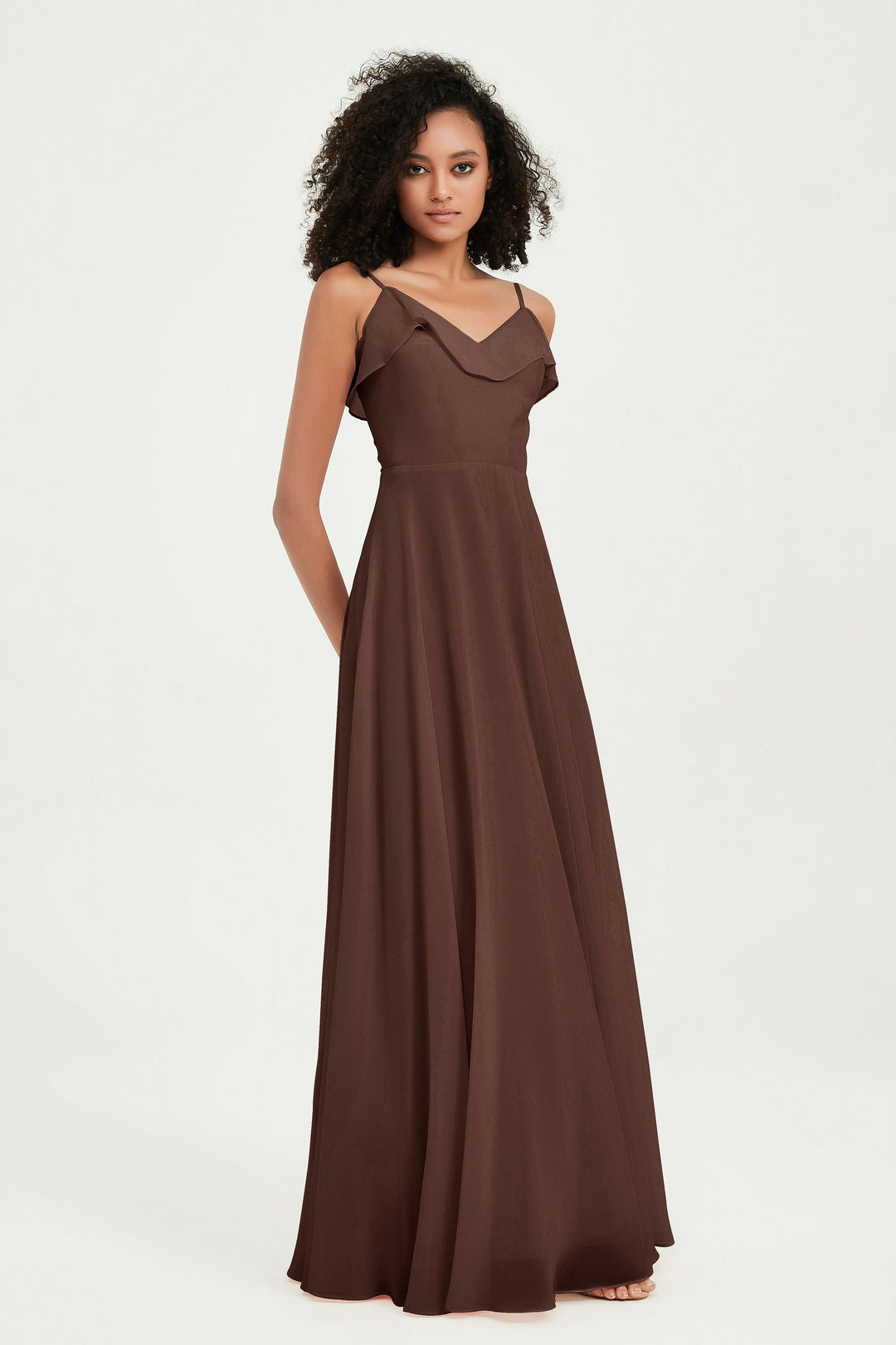 Hailey | Abito maxi damigella aperto sul retro