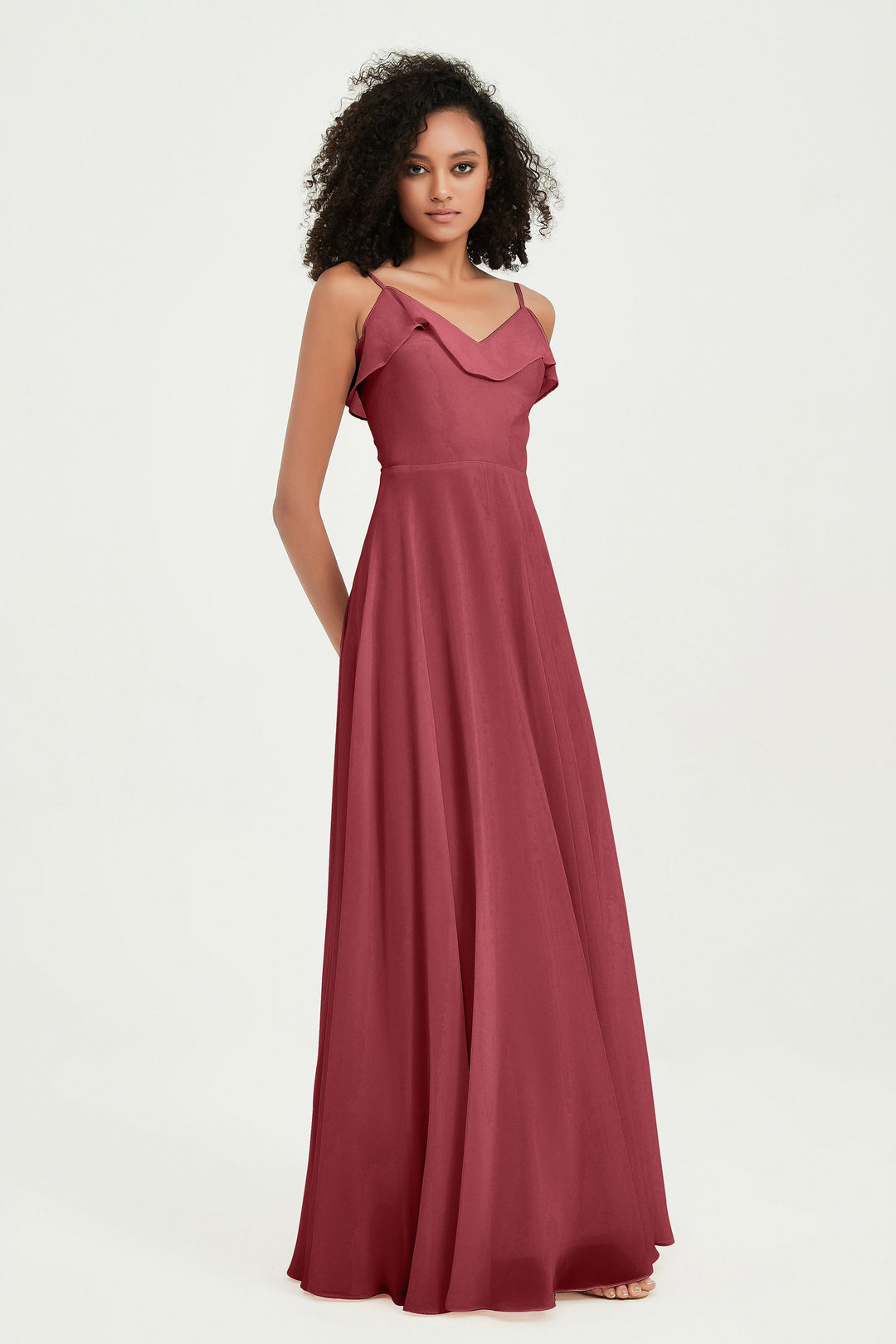 Hailey | Abito maxi damigella aperto sul retro