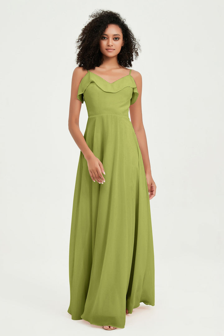 Hailey | Abito maxi damigella aperto sul retro