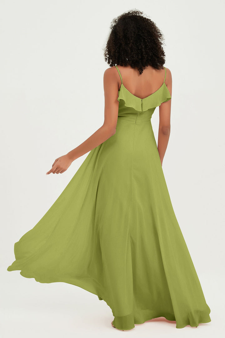 Hailey | Abito maxi damigella aperto sul retro