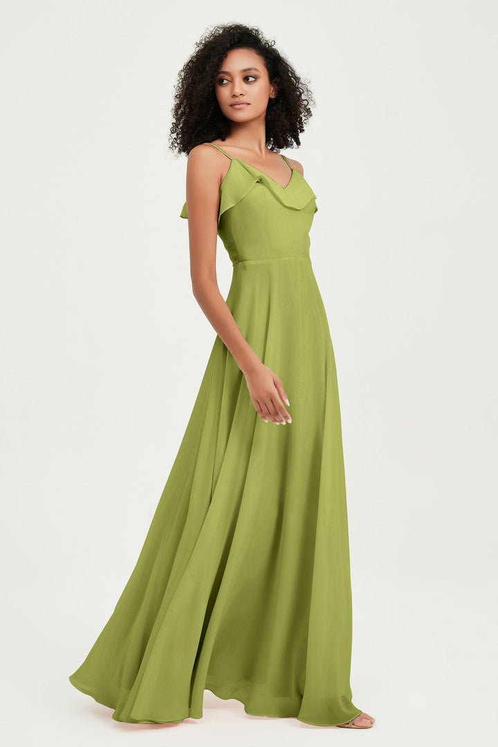 Hailey | Abito maxi damigella aperto sul retro