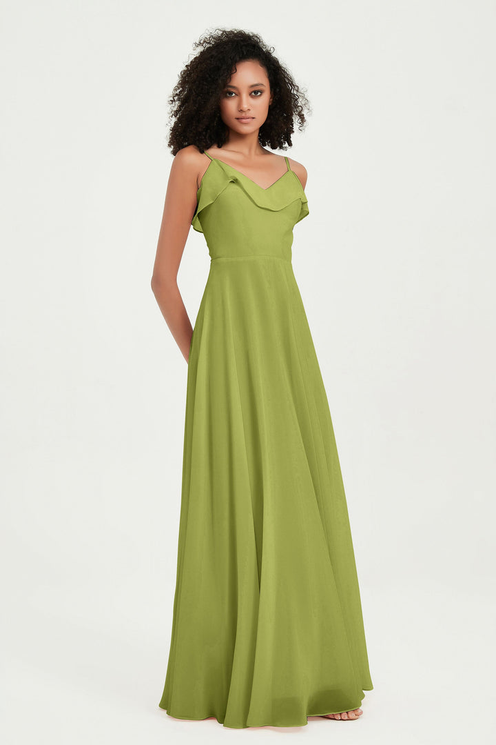 Hailey | Abito maxi damigella aperto sul retro