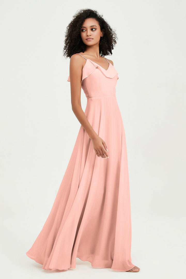Hailey | Abito maxi damigella aperto sul retro