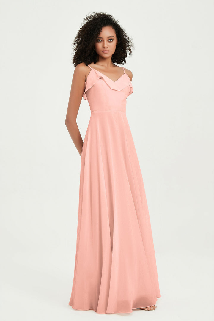 Hailey | Abito maxi damigella aperto sul retro
