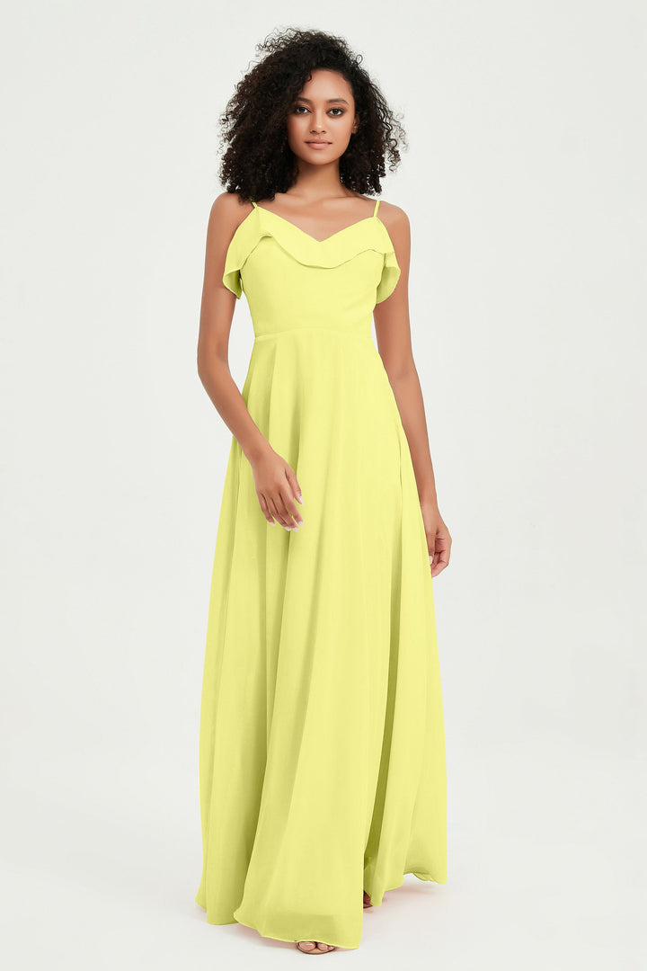 Hailey | Abito maxi damigella aperto sul retro