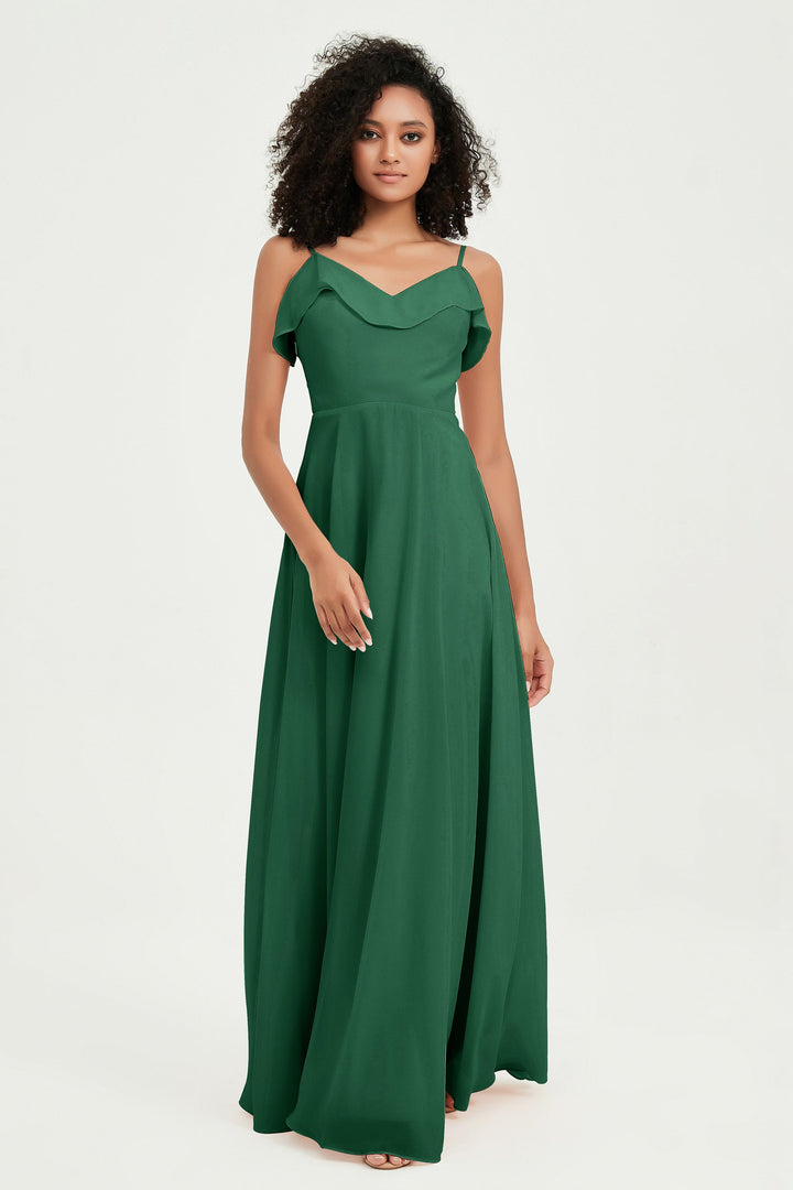 Hailey | Abito maxi damigella aperto sul retro