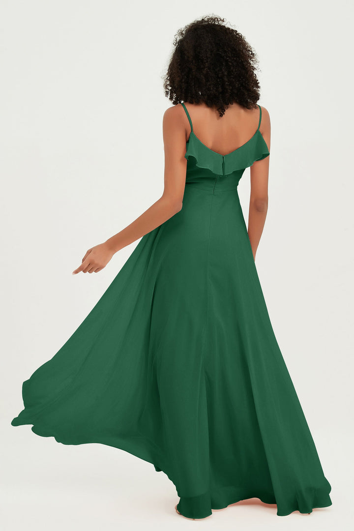 Hailey | Abito maxi damigella aperto sul retro
