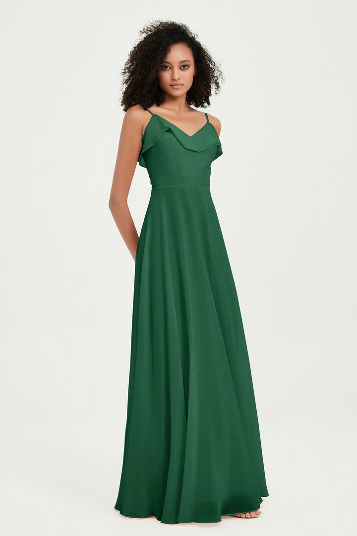 Hailey | Abito maxi damigella aperto sul retro