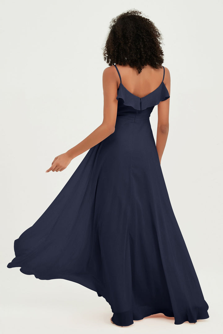Hailey | Abito maxi damigella aperto sul retro
