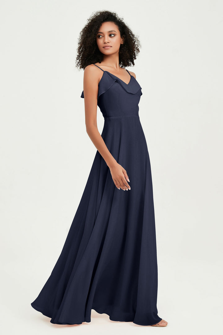 Hailey | Abito maxi damigella aperto sul retro