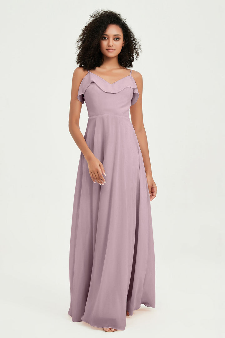 Hailey | Abito maxi damigella aperto sul retro