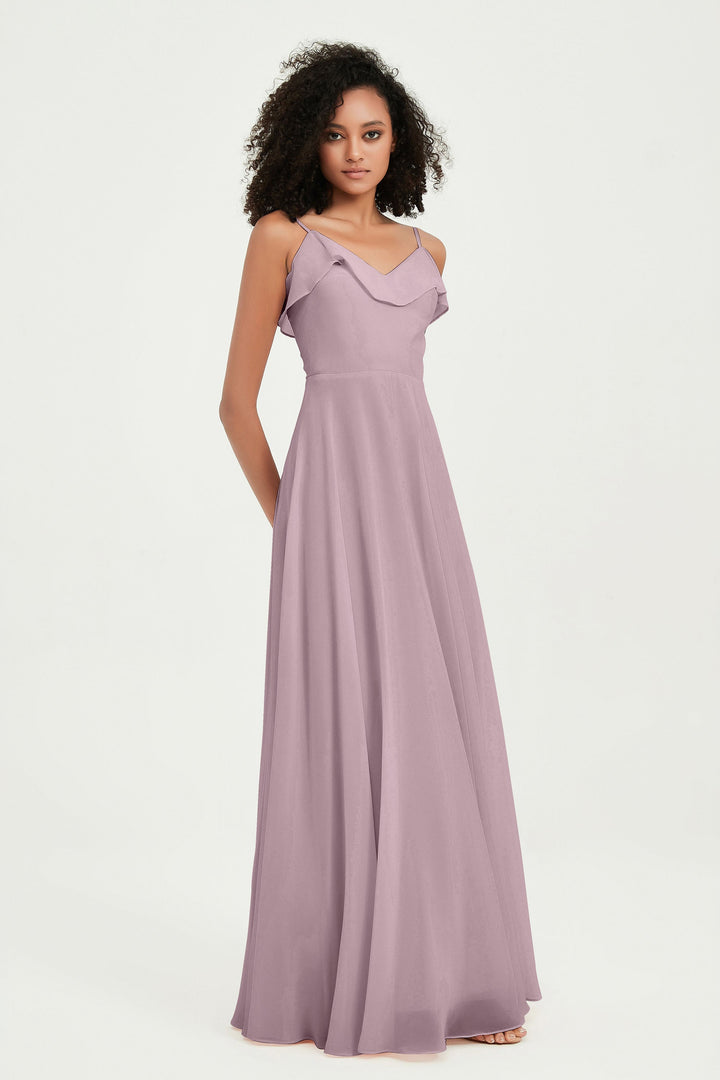 Hailey | Abito maxi damigella aperto sul retro