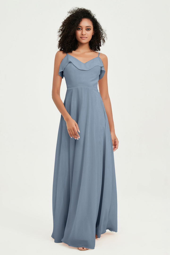 Hailey | Abito maxi damigella aperto sul retro
