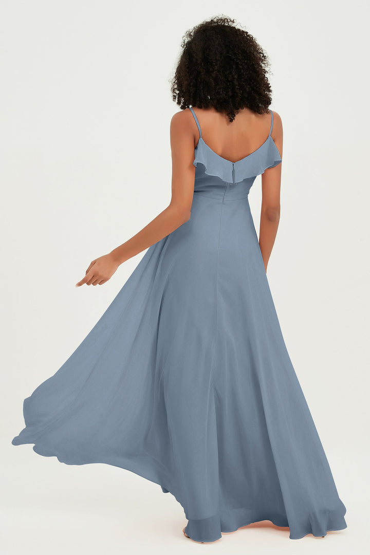 Hailey | Abito maxi damigella aperto sul retro