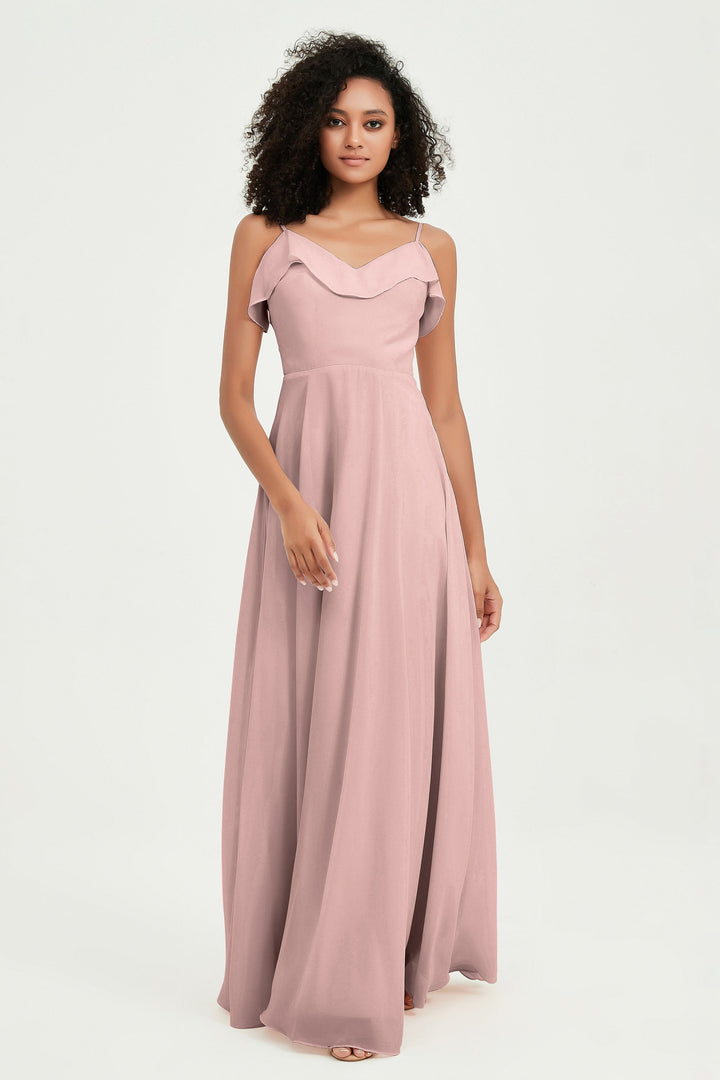 Hailey | Abito maxi damigella aperto sul retro