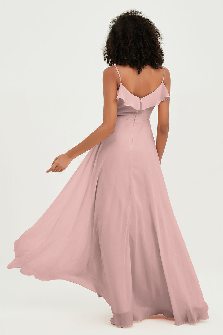 Hailey | Abito maxi damigella aperto sul retro
