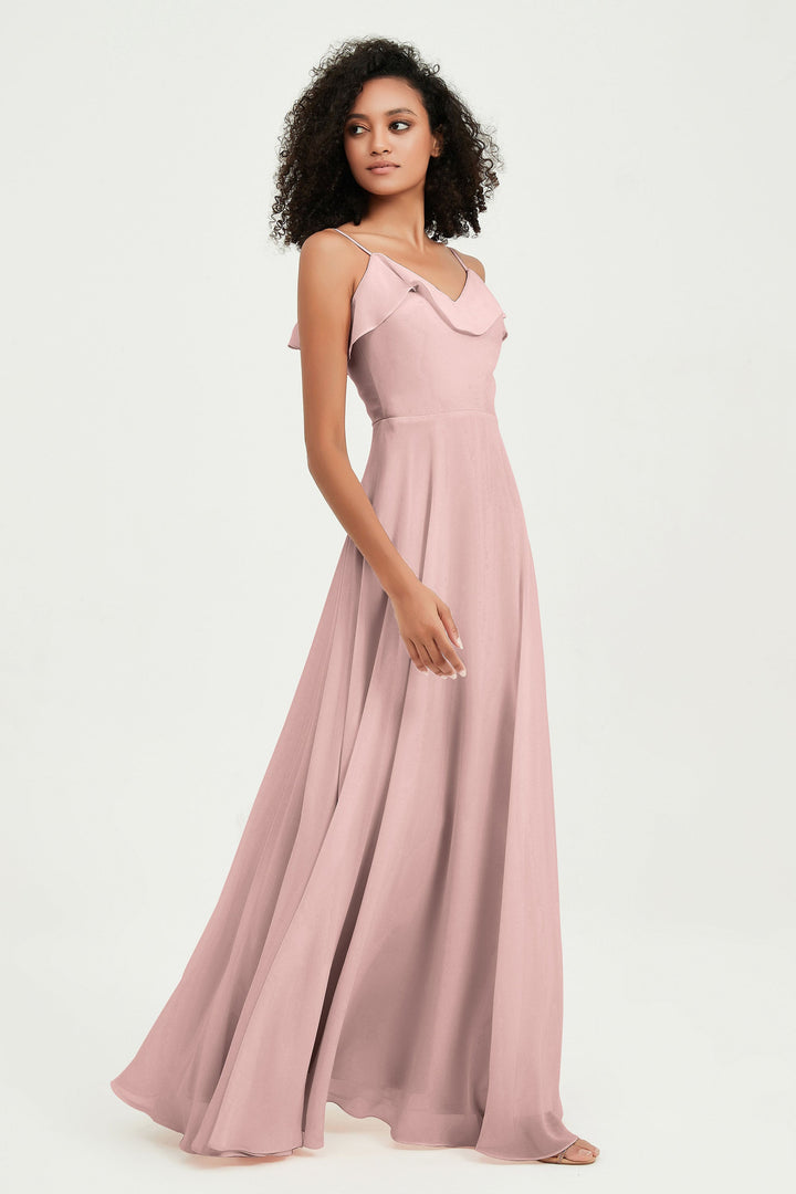 Hailey | Abito maxi damigella aperto sul retro