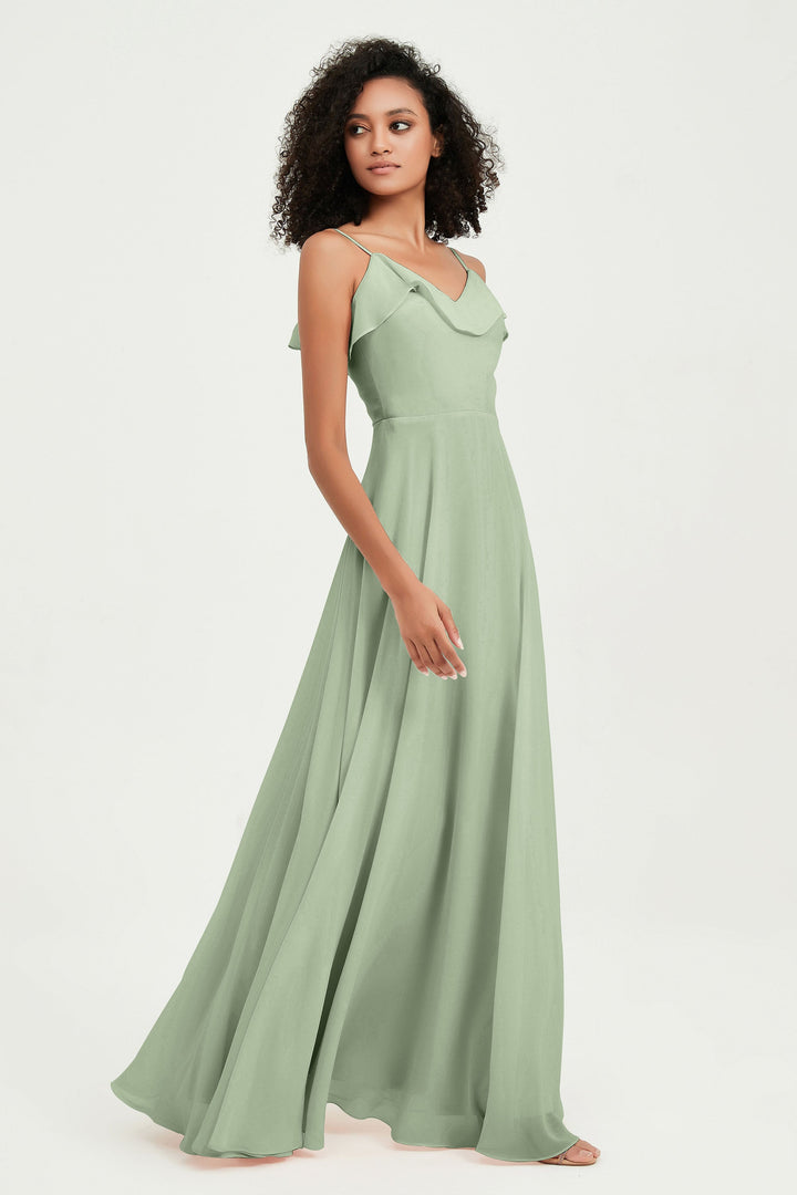Hailey | Abito maxi damigella aperto sul retro