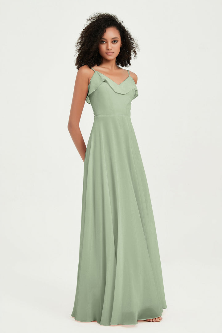 Hailey | Abito maxi damigella aperto sul retro