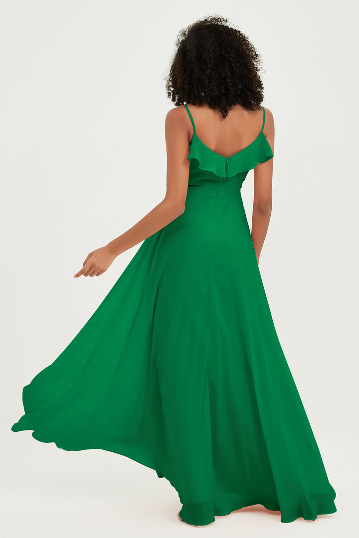 Hailey | Abito maxi damigella aperto sul retro