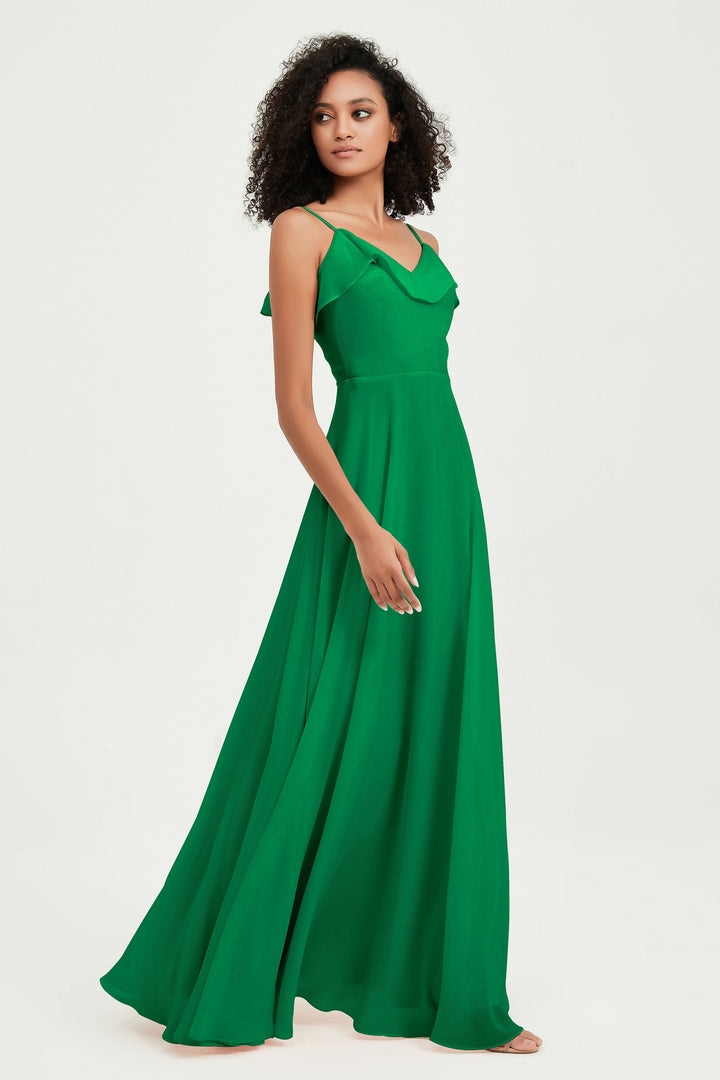 Hailey | Abito maxi damigella aperto sul retro