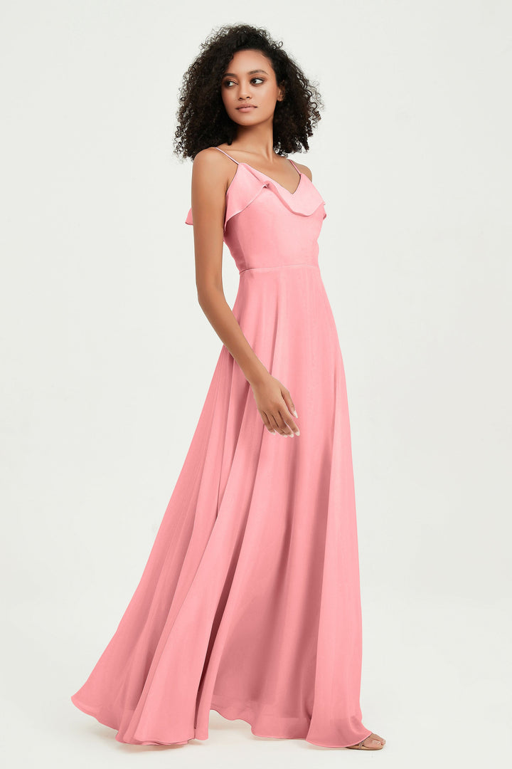 Hailey | Abito maxi damigella aperto sul retro