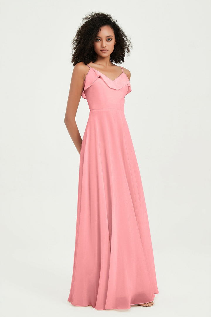 Hailey | Abito maxi damigella aperto sul retro