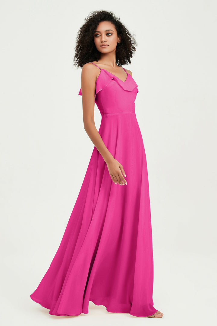 Hailey | Abito maxi damigella aperto sul retro